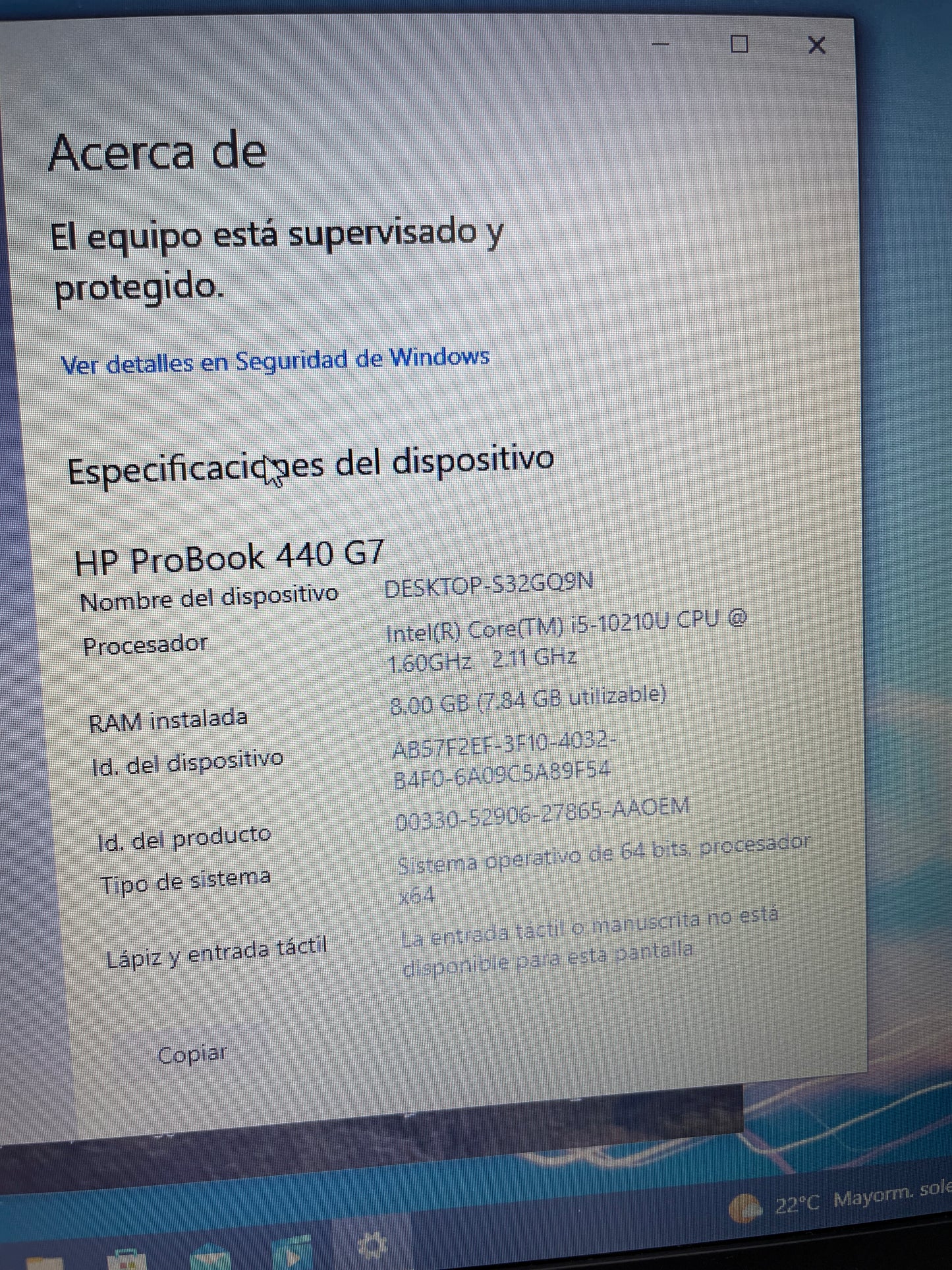Laptop Hp Probook G7
