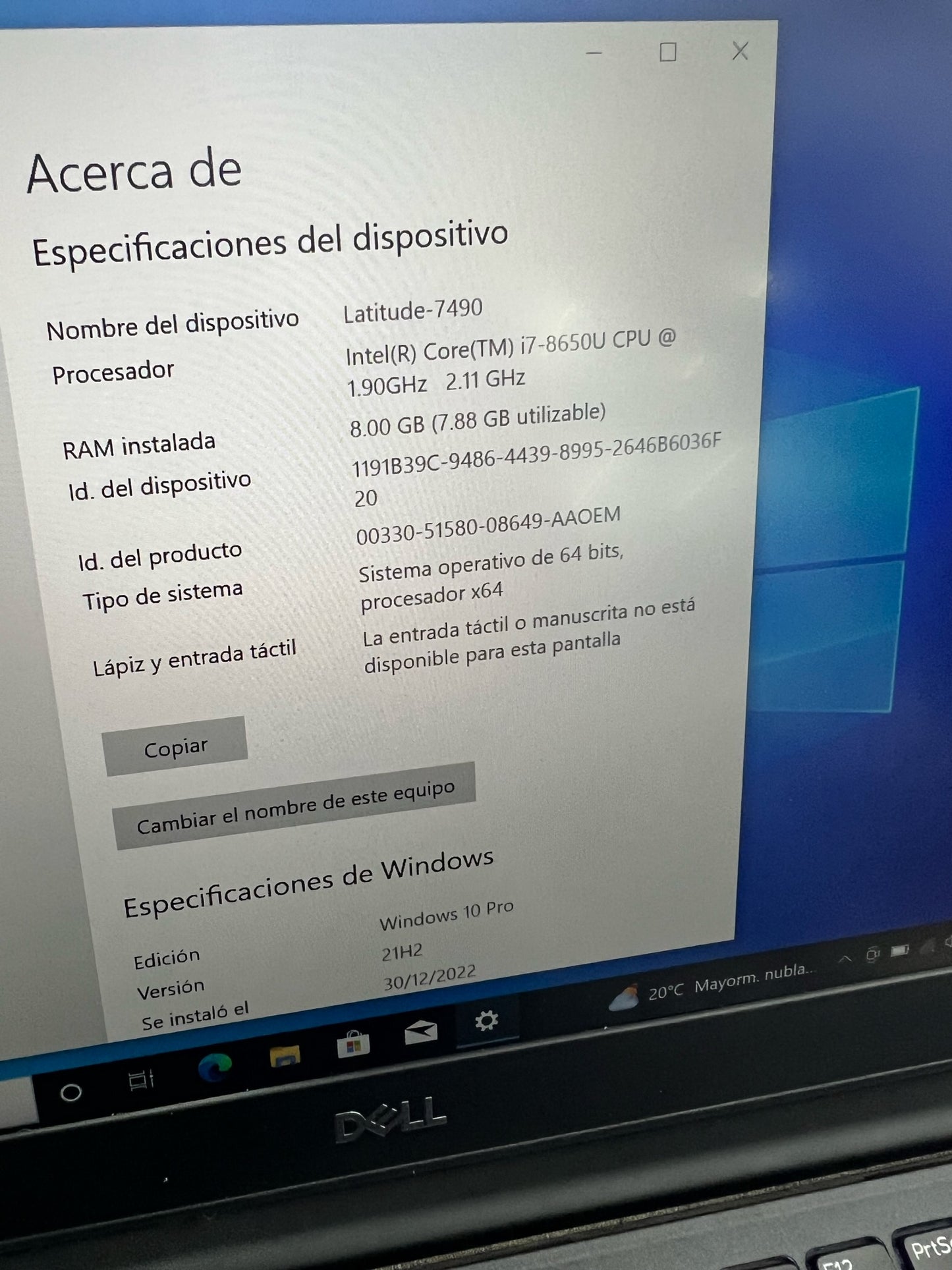 Laptop Dell Latitude 7490 i7 8th